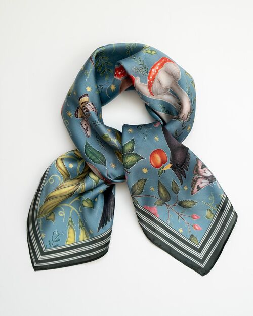 Catherine Rowe's Into The Woods Square Scarf Teal