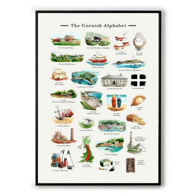 The Cornish Alphabet A3 Art Print (Unframed)