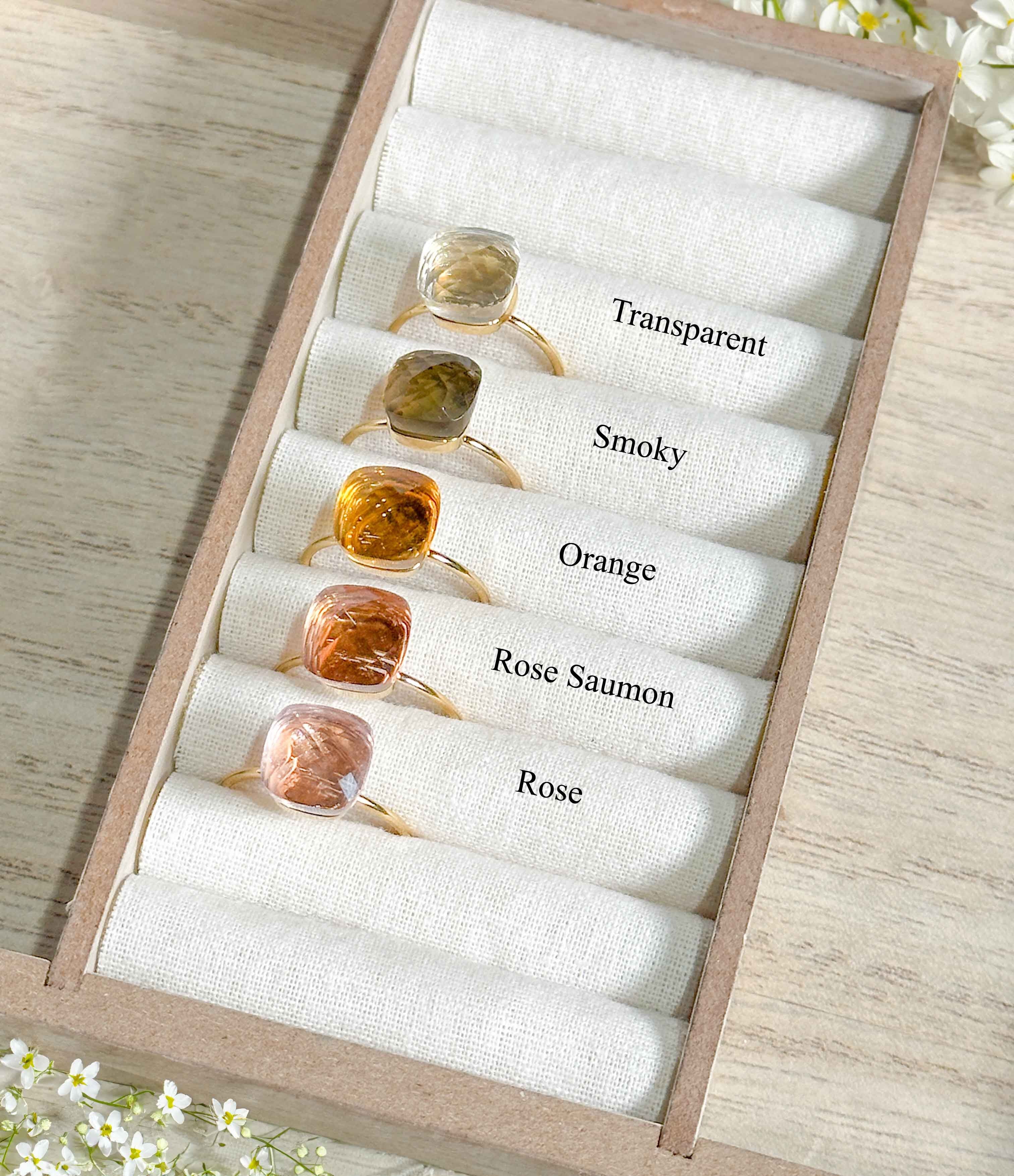 ANELLO SOLITARIO - VETRO TINTO - 9 CAMBIAMENTI