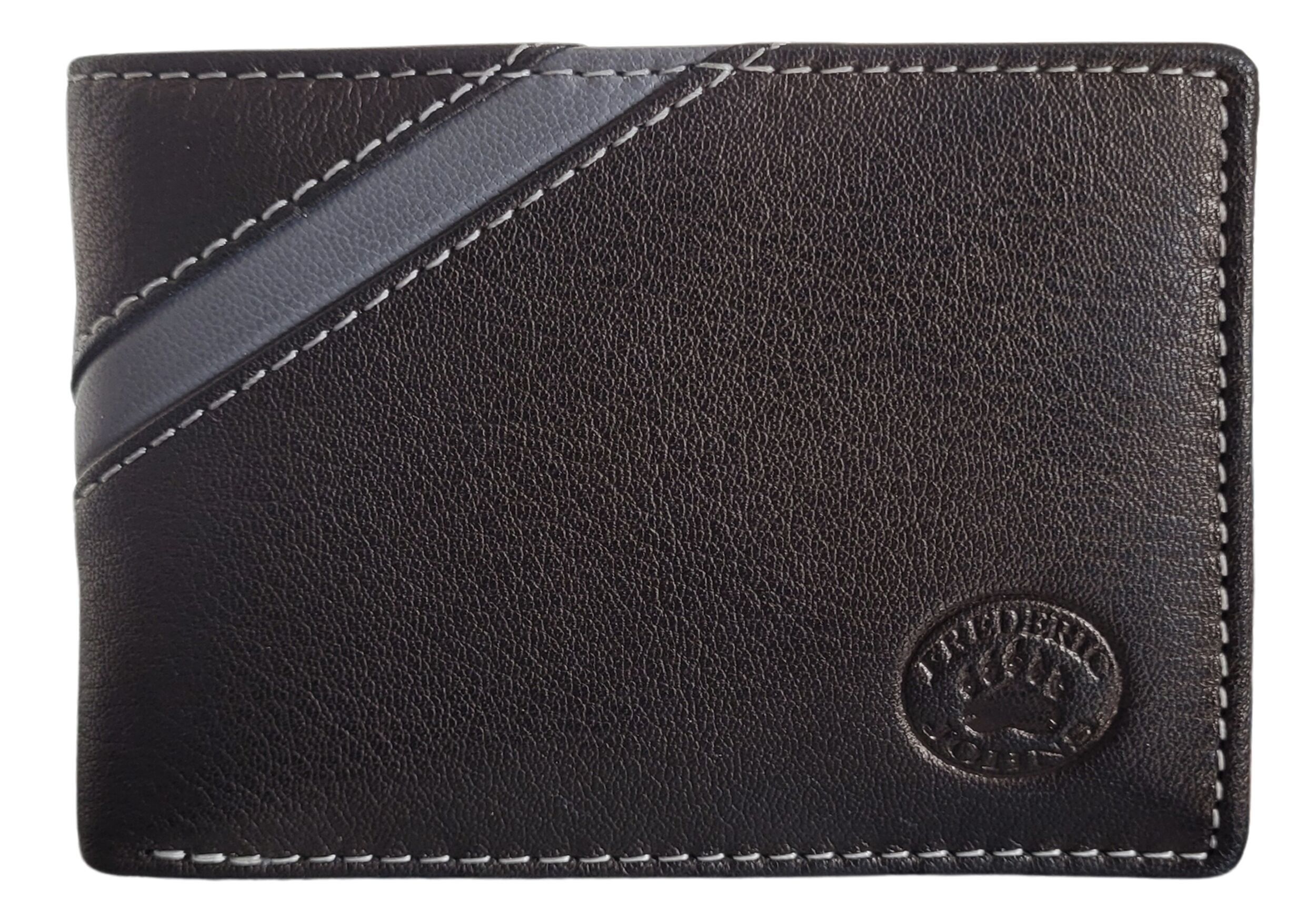 Portafoglio business in pelle (nero/grigio)