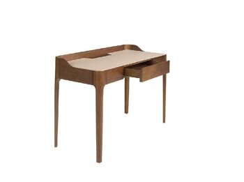 BUREAU VANITY EN CUIR ET NOYER 7147 3