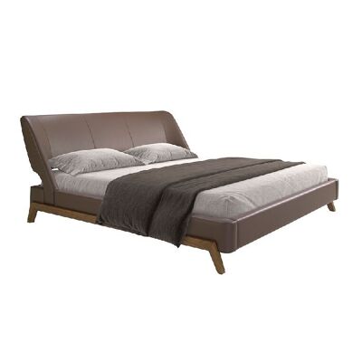 LETTO IN PELLE COLORE MARRONE CIOCCOLATO 7159