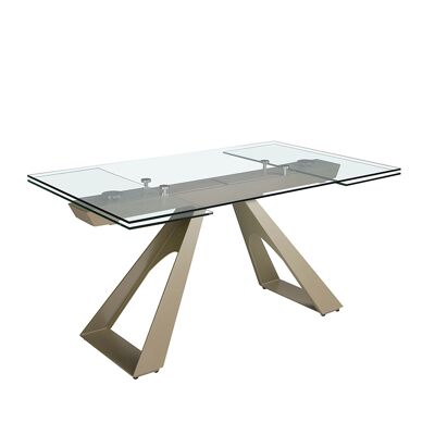 MESA COMEDOR EXTENSIBLE RECTANGULAR CRISTAL TEMPLADO 1125
