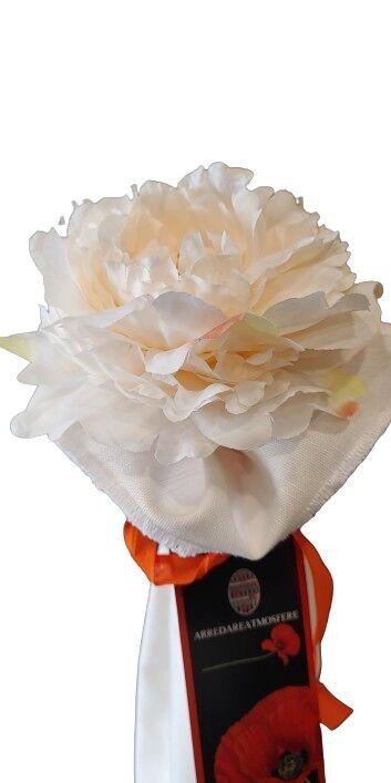 Pivoine en tissu sur tige en métal et désodorisant. Parfumeur design pour la maison