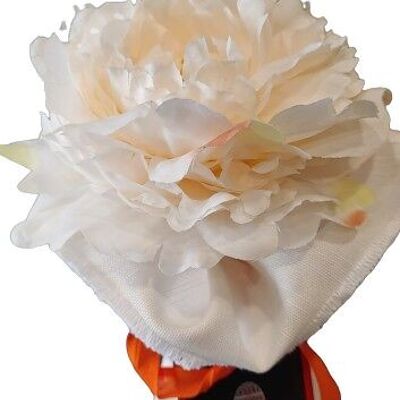 Fabric peony on metal stem and deospray. Design perfumer for the home