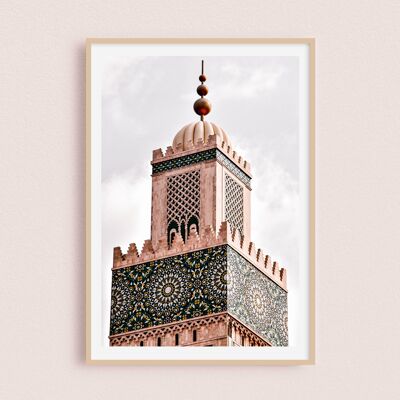 Poster / Fotografie - Minarett | Casablanca Marokko 30x40cm