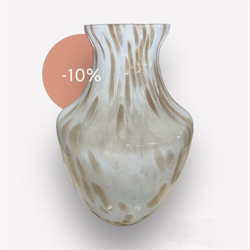 Tammaro Home|Eleganza Lucente: Vaso in Vetro Bianco Avventurina