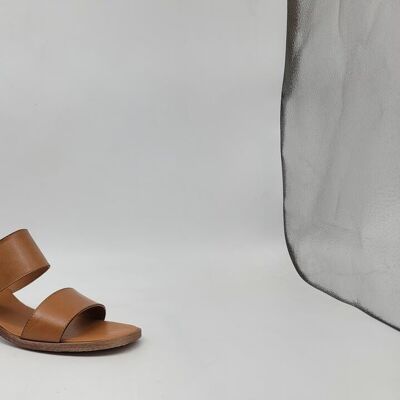 Tan Leather Gladiator Sandals in Cowhide Leather for SPRING SUMMER