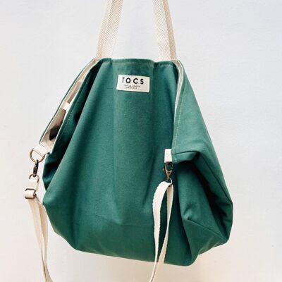 Green sack bag with cotton handles