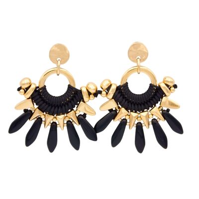 GARZÓN black and gold Frida Kahlo style earrings