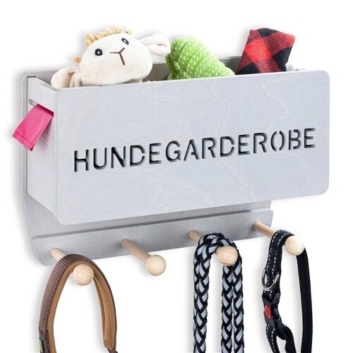 INEXTERIOR "Hundegarderobe Classic", Schriftzug: HUNDEGARDEROBE, Sammelstelle für Halsbänder, Leinen, Kotbeutel