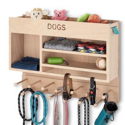 INEXTERIOR "Dog Wardrobe Deluxe", lettering: DOGS, collection point for collars, leashes, waste bags