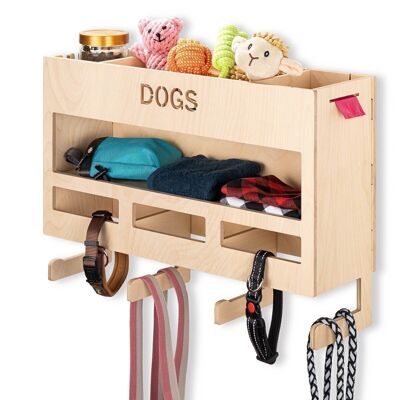 INEXTERIOR "Dog wardrobe XXL", lettering: DOGS, collection point for collars, leashes, waste bags