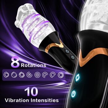 Masturbateur masculin rotatif avec vibration 3