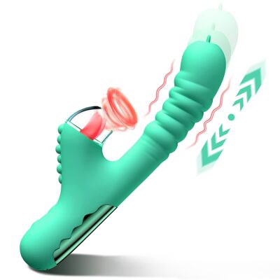 G-spot vibrator with thrust and suction design