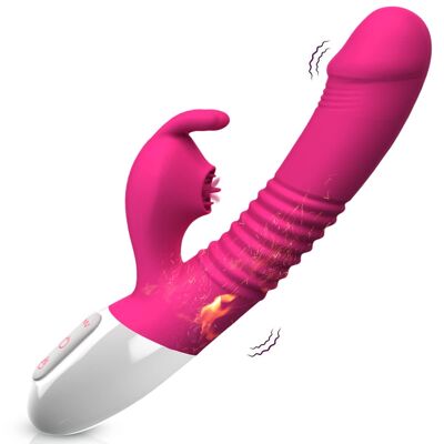 G-spot vibrator with suction and integrated heating
