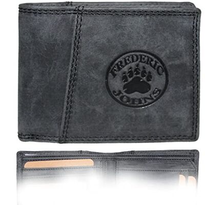 Men's RFID leather wallet (Vintage Black)