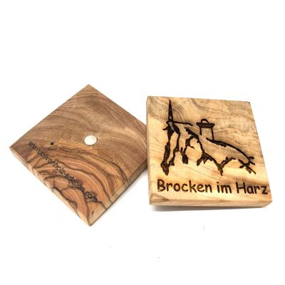 Merchandising with olive wood!50x magnet for the fridge