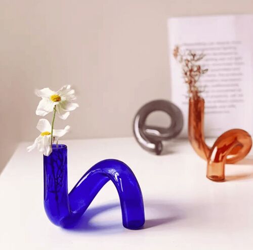 Twist Glass Candlestick Holder / Vase