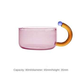 Théière et tasses en verre résistant à la chaleur de couleur contrastée 10