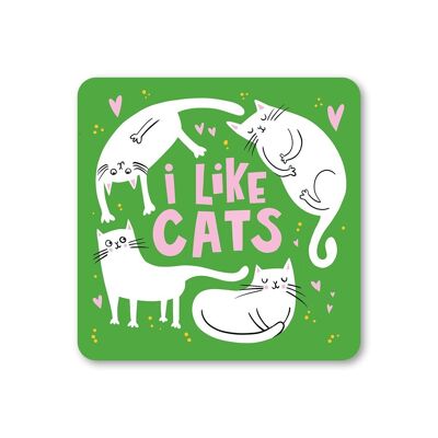 I Like Cats Coaster Pack of 6