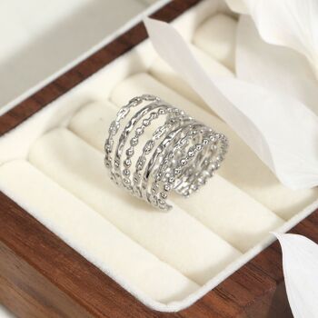 Bague ajustable en acier inoxydable - BG310088 2