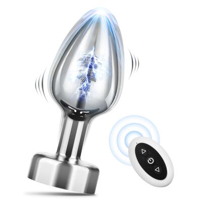 Vibrating anal plug made of stainless steel