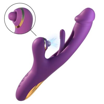 Vibratore G-Pro2 con sbattimento, vibrazione e tocco del clitoride - viola