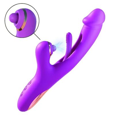 Vibratore G-Pro2 con sbattimento, vibrazione e prelievo clitorideo - Viola