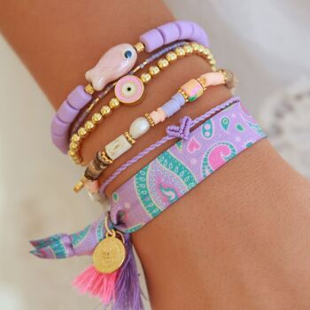 Bracelet poisson coloré lilas 2