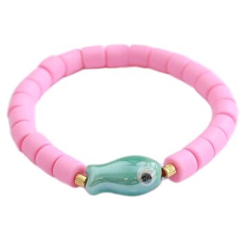 Bracelet poisson coloré rose 1