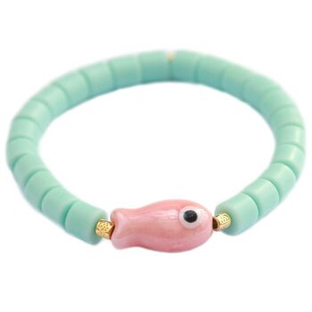 Bracelet poisson coloré turquoise 1