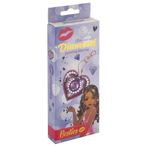 Diamond Keychain Heart, Round Drills