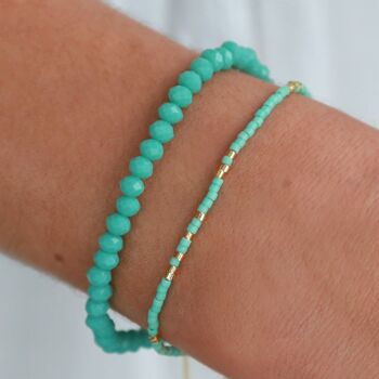 Bracelet facette turquoise 2