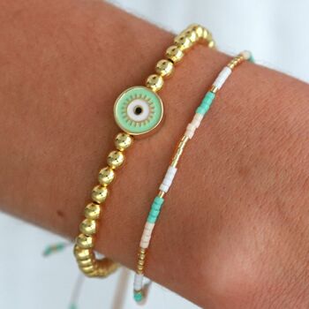 Bracelet miyuki couleurs turquoise 2