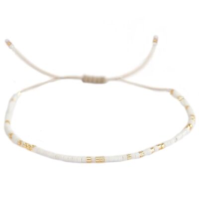 Pulsera miyuki oro blanco