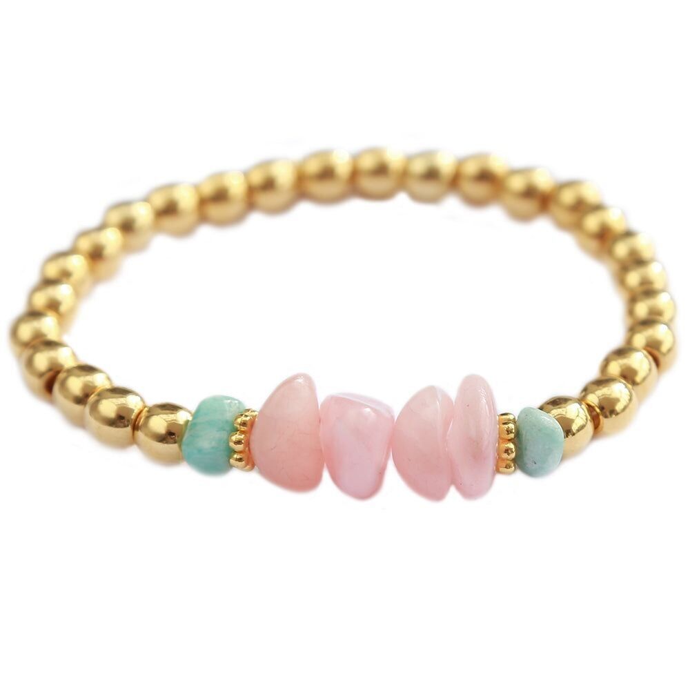 Bracciale rosa e amazzonite turchese