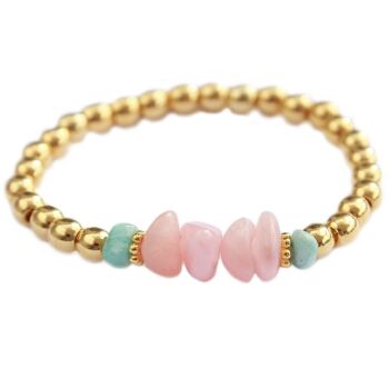Bracelet amazonite rose et turquoise 1