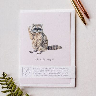 Cute Raccoon Give Back Greeting Card