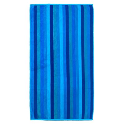 Jacquard velvet beach towel BLUE STRIPES 75X150cm