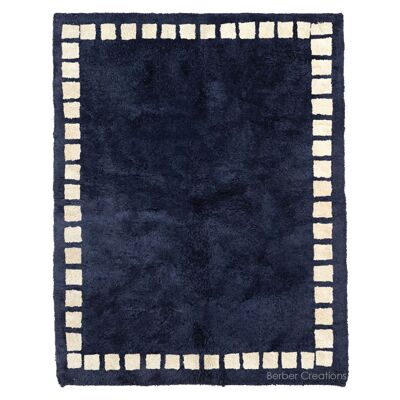 Navy Blue Moroccan Wool Rug