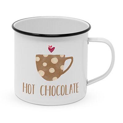 Happy Metal Mug Hot Chocolate