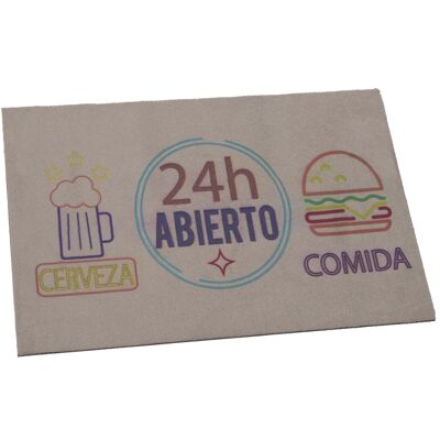 POLYESTER DOORMAT WITH PVC BACK 24H OPEN 60X40X1CM CU63275