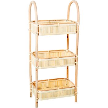 ETAGERE DE RANGEMENT 3 PANIERS BAMBOU/ROTIN _34X23X80CM PANIER:32X23X8.5CM CU34818 1