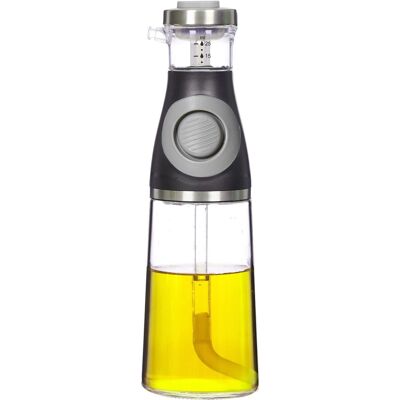 GLASS OIL CONTAINER 500ML WITH DOSING BUTTON _°9X31CM CU81248
