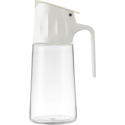 OIL JUG 500ML GLASS/PP WHITE _12X9X22CM CU81249