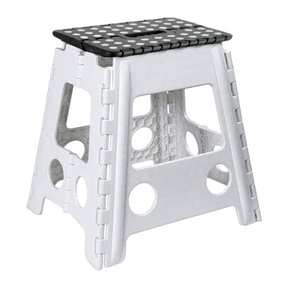 FOLDING STOOL PP WHITE/BLACK _39X32X40CM, SEAT:29X22CM CU81612