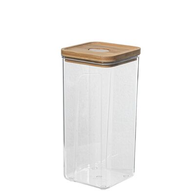 ACRYLIC KITCHEN JAR 1700ML W/BAMBOO LID _11X11X23CM CU81306