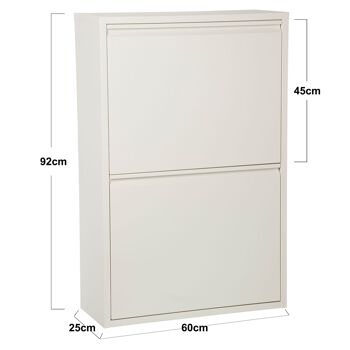 POUBELLE DE RECYCLAGE 4 Seaux BLANC MAT-4X18L. _60X25X92CM CU82027 6