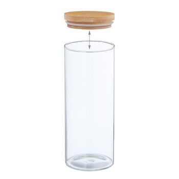 POT DE CUISINE EN VERRE 1650ML COUVERCLE BAMBOU _°10X30CM CU82386 6